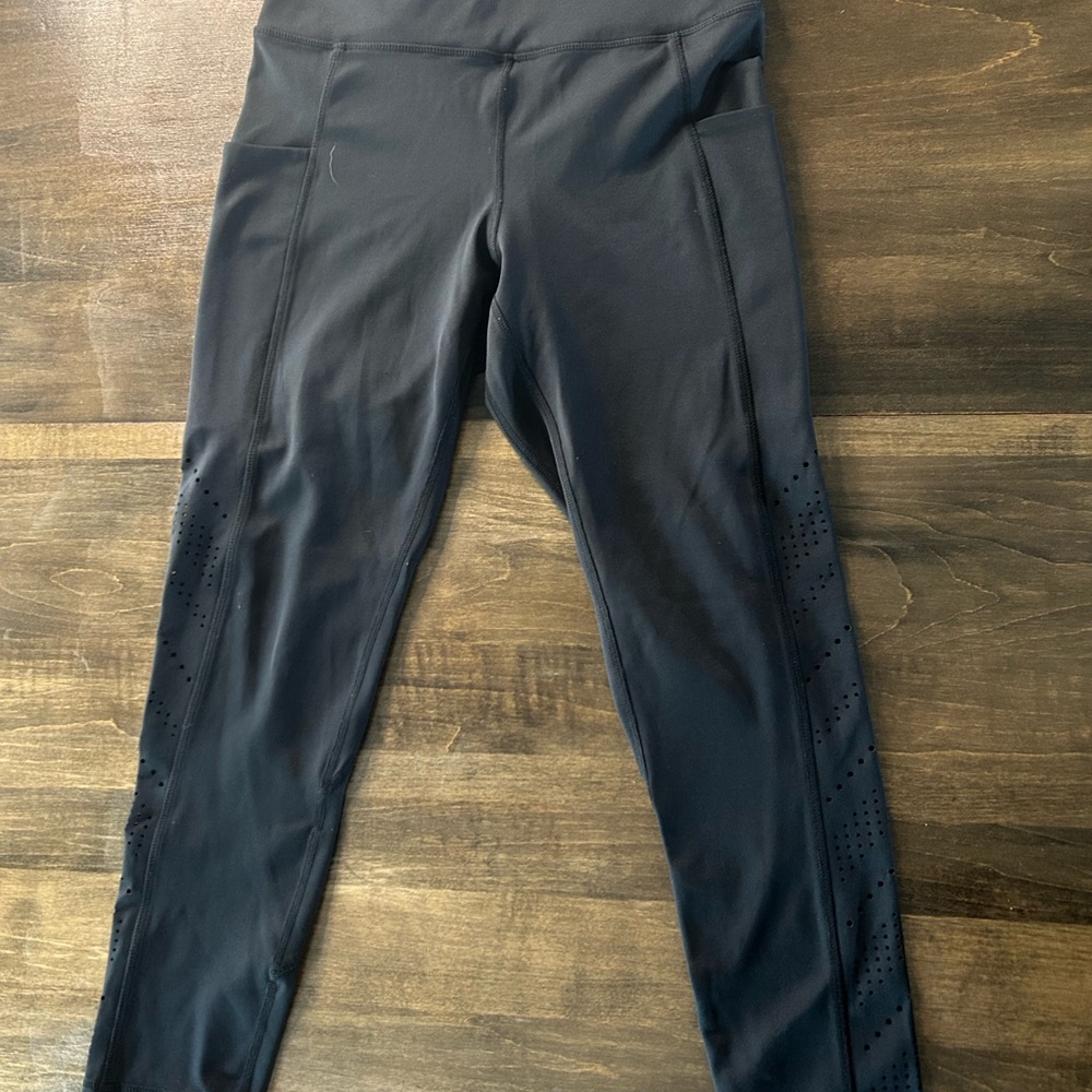 Senita Athletics Alpine Laser Cut Capris- Black